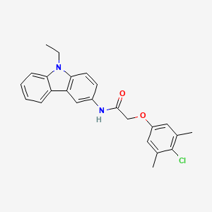 molecular formula C24H23ClN2O2 B11581322 2-(4-chloro-3,5-dimethylphenoxy)-N-(9-ethyl-9H-carbazol-3-yl)acetamide 