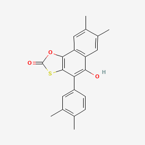 molecular formula C21H18O3S B11581337 4-(3,4-Dimethylphenyl)-5-hydroxy-7,8-dimethylnaphtho[2,1-d][1,3]oxathiol-2-one 