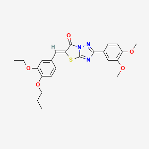 (5Z)-2-(3,4-dimethoxyphenyl)-5-(3-ethoxy-4-propoxybenzylidene)[1,3]thiazolo[3,2-b][1,2,4]triazol-6(5H)-one