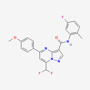 molecular formula C22H17F3N4O2 B11581356 7-(difluoromethyl)-N-(5-fluoro-2-methylphenyl)-5-(4-methoxyphenyl)pyrazolo[1,5-a]pyrimidine-3-carboxamide 