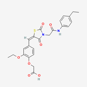 {2-ethoxy-4-[(E)-(3-{2-[(4-ethylphenyl)amino]-2-oxoethyl}-2,4-dioxo-1,3-thiazolidin-5-ylidene)methyl]phenoxy}acetic acid