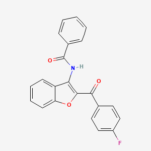 molecular formula C22H14FNO3 B11581380 N-[2-(4-fluorobenzoyl)-1-benzofuran-3-yl]benzamide 