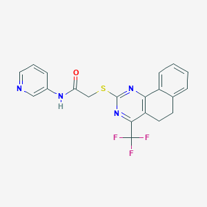 molecular formula C20H15F3N4OS B11581396 N-(pyridin-3-yl)-2-{[4-(trifluoromethyl)-5,6-dihydrobenzo[h]quinazolin-2-yl]sulfanyl}acetamide 