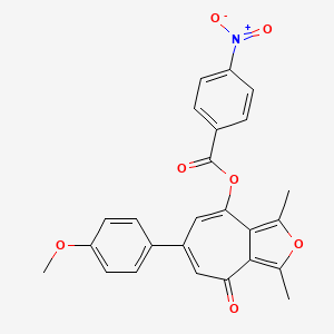 6-(4-methoxyphenyl)-1,3-dimethyl-4-oxo-4H-cyclohepta[c]furan-8-yl 4-nitrobenzoate