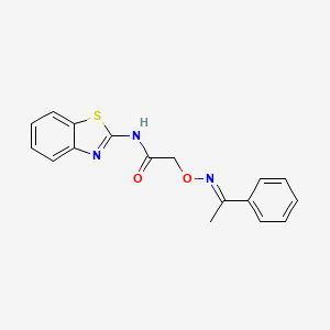 molecular formula C17H15N3O2S B11581471 N-[(2E)-1,3-benzothiazol-2(3H)-ylidene]-2-({[(1E)-1-phenylethylidene]amino}oxy)acetamide 