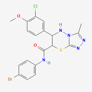 molecular formula C19H17BrClN5O2S B11581508 N-(4-bromophenyl)-6-(3-chloro-4-methoxyphenyl)-3-methyl-6,7-dihydro-5H-[1,2,4]triazolo[3,4-b][1,3,4]thiadiazine-7-carboxamide 