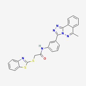 molecular formula C25H18N6OS2 B11581511 2-(1,3-benzothiazol-2-ylsulfanyl)-N-[3-(6-methyl[1,2,4]triazolo[3,4-a]phthalazin-3-yl)phenyl]acetamide 