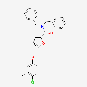 N,N-dibenzyl-5-[(4-chloro-3-methylphenoxy)methyl]furan-2-carboxamide