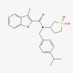 N-(1,1-dioxidotetrahydrothiophen-3-yl)-3-methyl-N-[4-(propan-2-yl)benzyl]-1-benzofuran-2-carboxamide