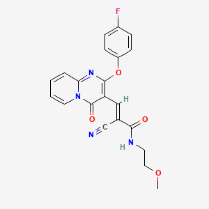 molecular formula C21H17FN4O4 B11581575 (2E)-2-cyano-3-[2-(4-fluorophenoxy)-4-oxo-4H-pyrido[1,2-a]pyrimidin-3-yl]-N-(2-methoxyethyl)prop-2-enamide 