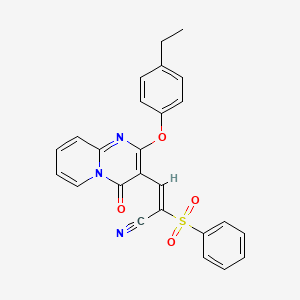 (2E)-3-[2-(4-ethylphenoxy)-4-oxo-4H-pyrido[1,2-a]pyrimidin-3-yl]-2-(phenylsulfonyl)prop-2-enenitrile