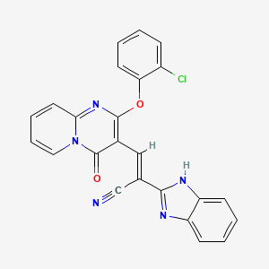 molecular formula C24H14ClN5O2 B11581587 (2E)-2-(1H-benzimidazol-2-yl)-3-[2-(2-chlorophenoxy)-4-oxo-4H-pyrido[1,2-a]pyrimidin-3-yl]prop-2-enenitrile 