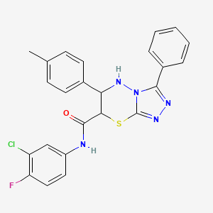 N-(3-chloro-4-fluorophenyl)-6-(4-methylphenyl)-3-phenyl-6,7-dihydro-5H-[1,2,4]triazolo[3,4-b][1,3,4]thiadiazine-7-carboxamide