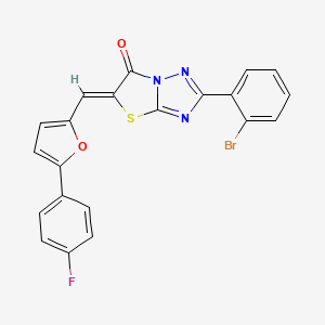 molecular formula C21H11BrFN3O2S B11581633 (5Z)-2-(2-bromophenyl)-5-{[5-(4-fluorophenyl)-2-furyl]methylene}[1,3]thiazolo[3,2-b][1,2,4]triazol-6(5H)-one 