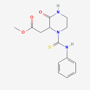 Methyl 2-{3-oxo-1-[(phenylamino)thioxomethyl]piperazin-2-yl}acetate