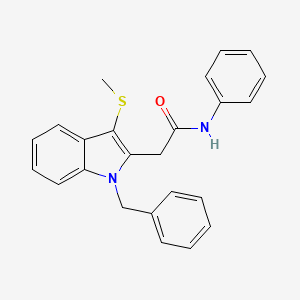 molecular formula C24H22N2OS B11581639 2-[1-benzyl-3-(methylsulfanyl)-1H-indol-2-yl]-N-phenylacetamide 