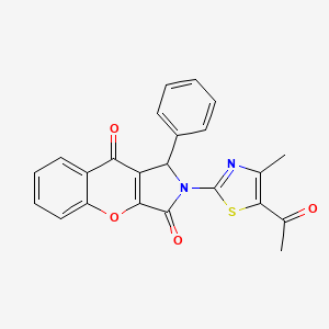 molecular formula C23H16N2O4S B11581653 2-(5-Acetyl-4-methyl-1,3-thiazol-2-yl)-1-phenyl-1,2-dihydrochromeno[2,3-c]pyrrole-3,9-dione 