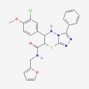 molecular formula C23H20ClN5O3S B11581670 6-(3-chloro-4-methoxyphenyl)-N-(furan-2-ylmethyl)-3-phenyl-6,7-dihydro-5H-[1,2,4]triazolo[3,4-b][1,3,4]thiadiazine-7-carboxamide 