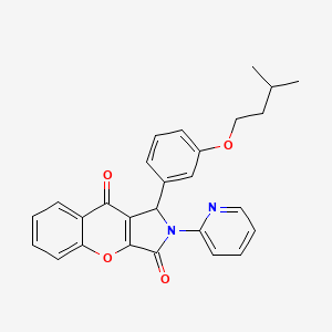 molecular formula C27H24N2O4 B11581677 1-[3-(3-Methylbutoxy)phenyl]-2-(pyridin-2-yl)-1,2-dihydrochromeno[2,3-c]pyrrole-3,9-dione 