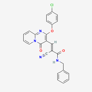 molecular formula C25H17ClN4O3 B11581707 (2E)-N-benzyl-3-[2-(4-chlorophenoxy)-4-oxo-4H-pyrido[1,2-a]pyrimidin-3-yl]-2-cyanoprop-2-enamide 