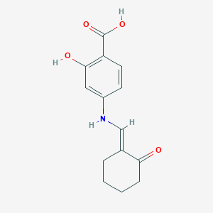 molecular formula C14H15NO4 B11581747 2-hydroxy-4-{[(E)-(2-oxocyclohexylidene)methyl]amino}benzoic acid 