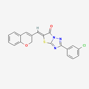 molecular formula C20H12ClN3O2S B11581762 (5Z)-2-(3-chlorophenyl)-5-(2H-chromen-3-ylmethylene)[1,3]thiazolo[3,2-b][1,2,4]triazol-6(5H)-one 