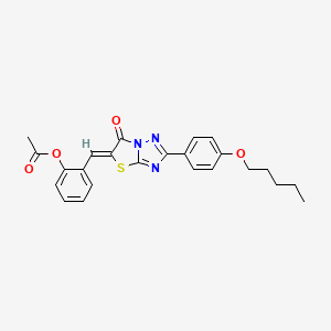 2-[(Z)-{6-oxo-2-[4-(pentyloxy)phenyl][1,3]thiazolo[3,2-b][1,2,4]triazol-5(6H)-ylidene}methyl]phenyl acetate