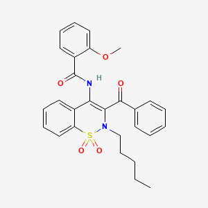 N-(3-benzoyl-1,1-dioxido-2-pentyl-2H-1,2-benzothiazin-4-yl)-2-methoxybenzamide