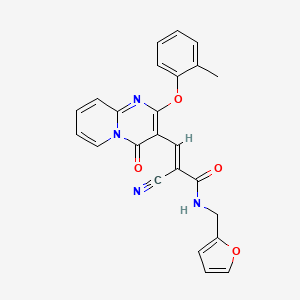 molecular formula C24H18N4O4 B11581803 (2E)-2-cyano-N-(furan-2-ylmethyl)-3-[2-(2-methylphenoxy)-4-oxo-4H-pyrido[1,2-a]pyrimidin-3-yl]prop-2-enamide 