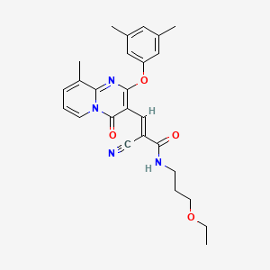 (2E)-2-cyano-3-[2-(3,5-dimethylphenoxy)-9-methyl-4-oxo-4H-pyrido[1,2-a]pyrimidin-3-yl]-N-(3-ethoxypropyl)prop-2-enamide