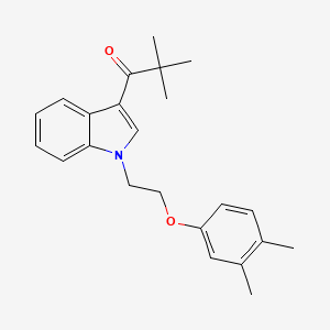 molecular formula C23H27NO2 B11581808 1-{1-[2-(3,4-dimethylphenoxy)ethyl]-1H-indol-3-yl}-2,2-dimethylpropan-1-one 