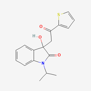 molecular formula C17H17NO3S B11581818 3-hydroxy-3-[2-oxo-2-(thiophen-2-yl)ethyl]-1-(propan-2-yl)-1,3-dihydro-2H-indol-2-one 