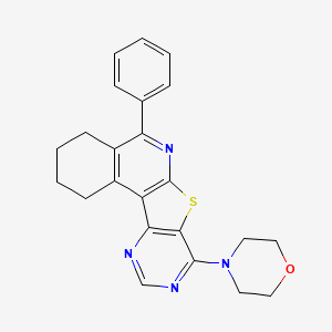 molecular formula C23H22N4OS B11581844 4-(8-phenyl-11-thia-9,14,16-triazatetracyclo[8.7.0.02,7.012,17]heptadeca-1,7,9,12,14,16-hexaen-13-yl)morpholine 