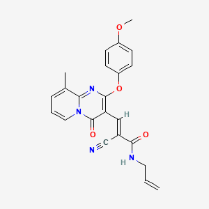 (2E)-2-cyano-3-[2-(4-methoxyphenoxy)-9-methyl-4-oxo-4H-pyrido[1,2-a]pyrimidin-3-yl]-N-(prop-2-en-1-yl)prop-2-enamide