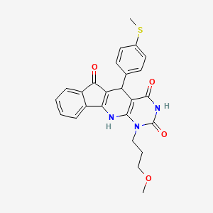 7-(3-methoxypropyl)-2-(4-methylsulfanylphenyl)-5,7,9-triazatetracyclo[8.7.0.03,8.011,16]heptadeca-1(10),3(8),11,13,15-pentaene-4,6,17-trione