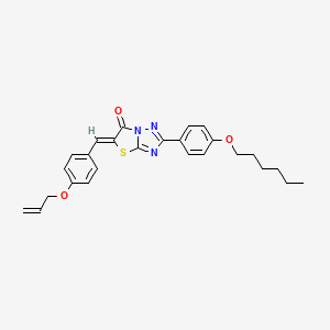 molecular formula C26H27N3O3S B11581910 (5Z)-2-[4-(hexyloxy)phenyl]-5-[4-(prop-2-en-1-yloxy)benzylidene][1,3]thiazolo[3,2-b][1,2,4]triazol-6(5H)-one 