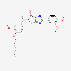 molecular formula C25H27N3O5S B11581923 (5Z)-2-(3,4-dimethoxyphenyl)-5-[3-methoxy-4-(pentyloxy)benzylidene][1,3]thiazolo[3,2-b][1,2,4]triazol-6(5H)-one 