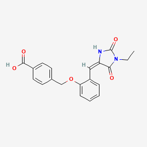 4-({2-[(E)-(1-ethyl-2,5-dioxoimidazolidin-4-ylidene)methyl]phenoxy}methyl)benzoic acid