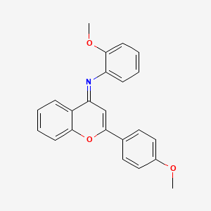 2-methoxy-N-[(4E)-2-(4-methoxyphenyl)-4H-chromen-4-ylidene]aniline