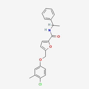 5-[(4-chloro-3-methylphenoxy)methyl]-N-(1-phenylethyl)furan-2-carboxamide