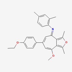 N-[(4E)-6-(4-ethoxyphenyl)-8-methoxy-1,3-dimethyl-4H-cyclohepta[c]furan-4-ylidene]-2,4-dimethylaniline