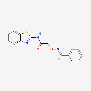 molecular formula C16H13N3O2S B11582019 N-(1,3-Benzothiazol-2-YL)-2-{[(E)-(phenylmethylidene)amino]oxy}acetamide 