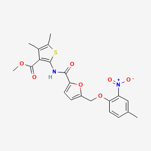 molecular formula C21H20N2O7S B11582034 Methyl 4,5-dimethyl-2-[({5-[(4-methyl-2-nitrophenoxy)methyl]furan-2-yl}carbonyl)amino]thiophene-3-carboxylate 