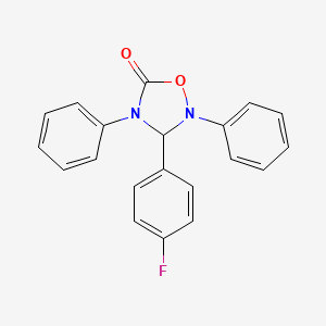 molecular formula C20H15FN2O2 B11582042 3-(4-Fluorophenyl)-2,4-diphenyl-1,2,4-oxadiazolidin-5-one 