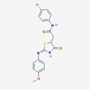 molecular formula C18H16BrN3O3S B11582057 N-(4-bromophenyl)-2-{2-[(4-methoxyphenyl)amino]-4-oxo-4,5-dihydro-1,3-thiazol-5-yl}acetamide 