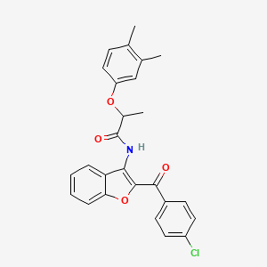 N-[2-(4-chlorobenzoyl)-1-benzofuran-3-yl]-2-(3,4-dimethylphenoxy)propanamide