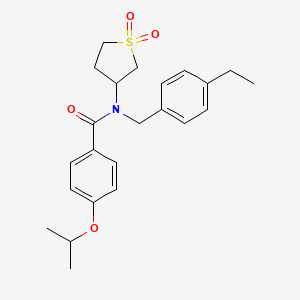 molecular formula C23H29NO4S B11582075 N-(1,1-dioxidotetrahydrothiophen-3-yl)-N-(4-ethylbenzyl)-4-(propan-2-yloxy)benzamide 