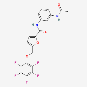 molecular formula C20H13F5N2O4 B11582081 N-(3-acetamidophenyl)-5-[(2,3,4,5,6-pentafluorophenoxy)methyl]furan-2-carboxamide 