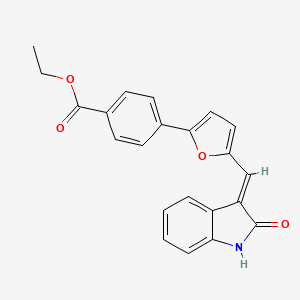 ethyl 4-{5-[(E)-(2-oxo-1,2-dihydro-3H-indol-3-ylidene)methyl]furan-2-yl}benzoate