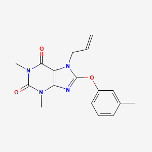 molecular formula C17H18N4O3 B11582136 1,3-dimethyl-8-(3-methylphenoxy)-7-(prop-2-en-1-yl)-3,7-dihydro-1H-purine-2,6-dione 